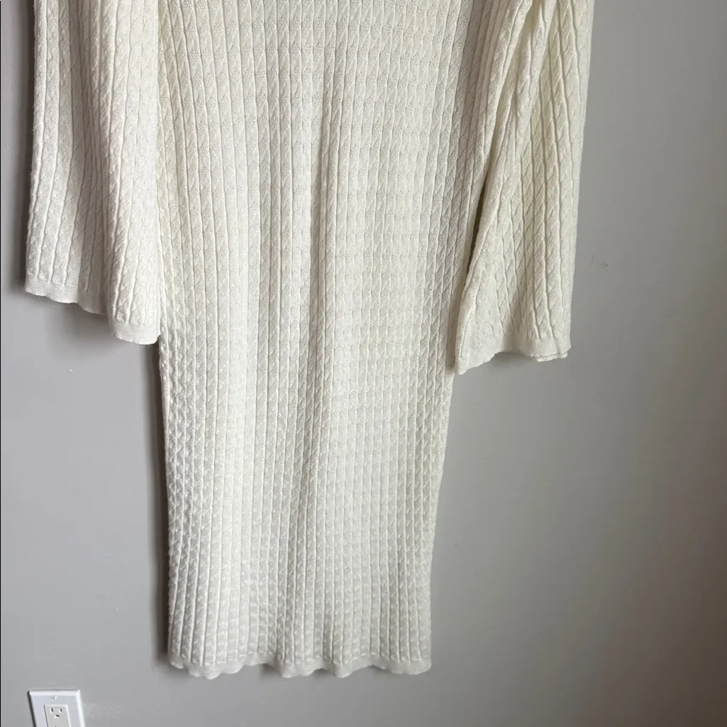 Toteme Cable wool blend Knit Midi Dress Small White - Image 6
