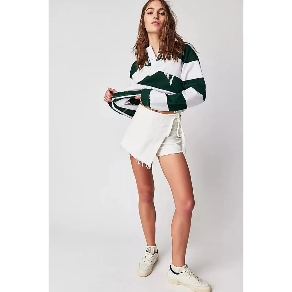 FREE PEOPLE x We The Free Emmy Denim Skort in Wash White Size US 8 - Image 6