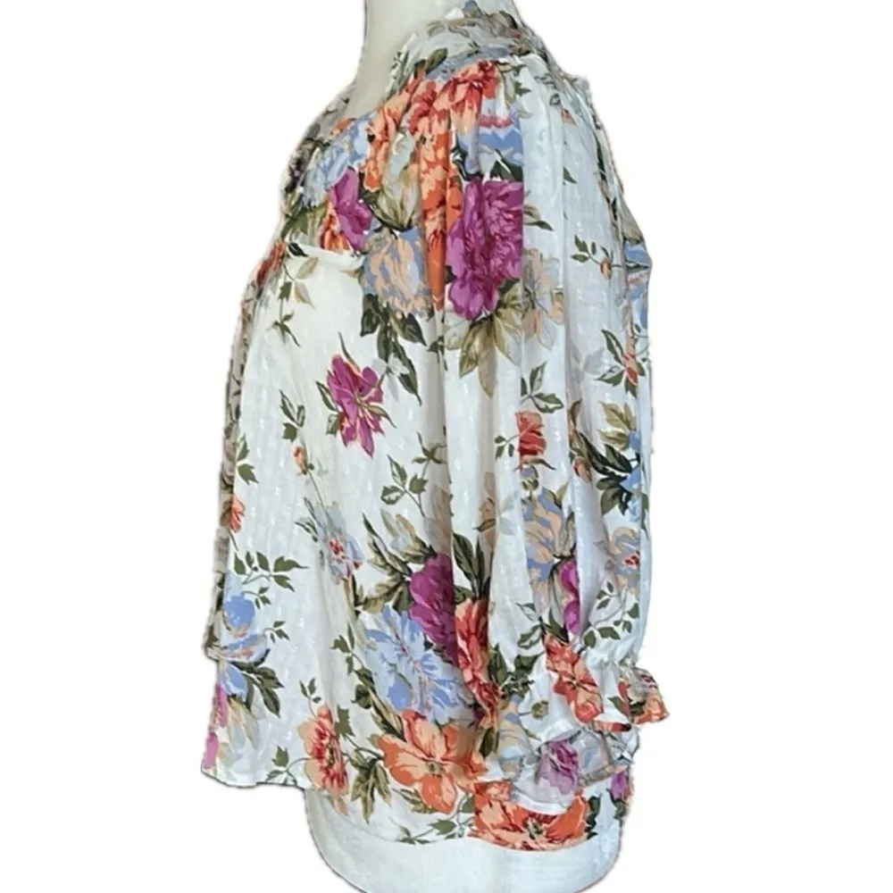 Rachel Rachel Roy Floral Button Front Blouse Size M Pink Size M - Image 2