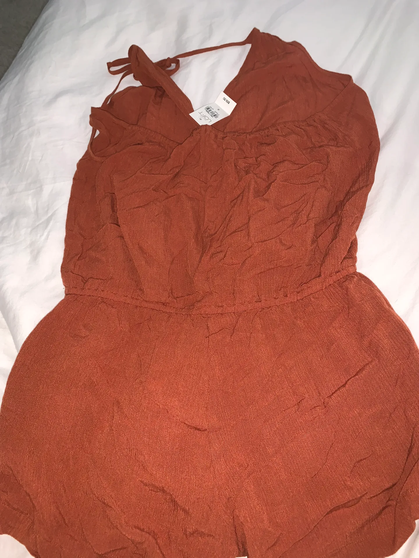 Loft Burnt Orange Beach Romper - Image 2
