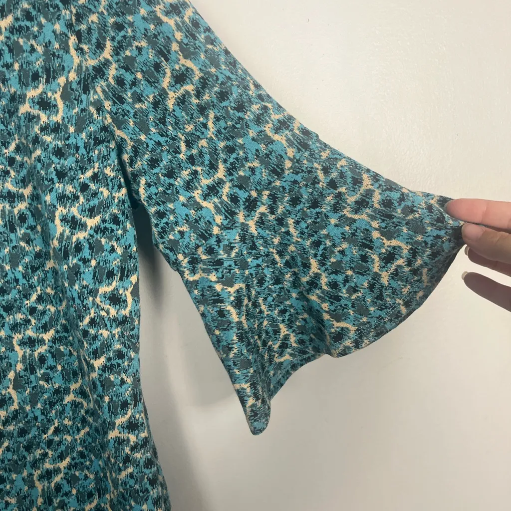 New Tyler Boe Mindy Jacquard Dress in turquoise blue crème size medium - Image 4