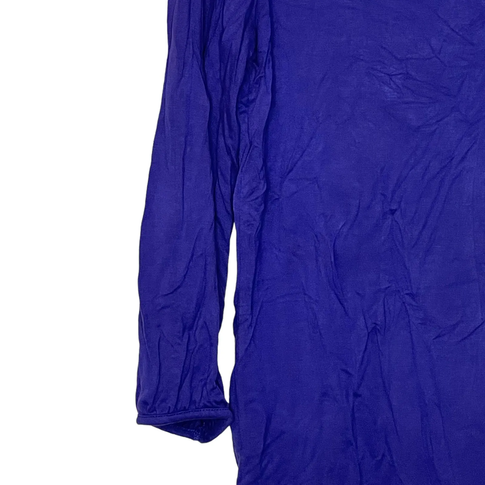 Talbots Long Sleeve Blue Solid Blouse Stretch Pull Over Crewneck Women‎ Medium - Image 5