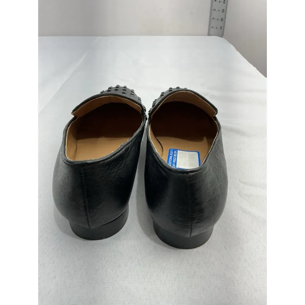 Womans Steve Madden Henri Slip On Flat Loafer 8 M Black Stud Accents - Image 4