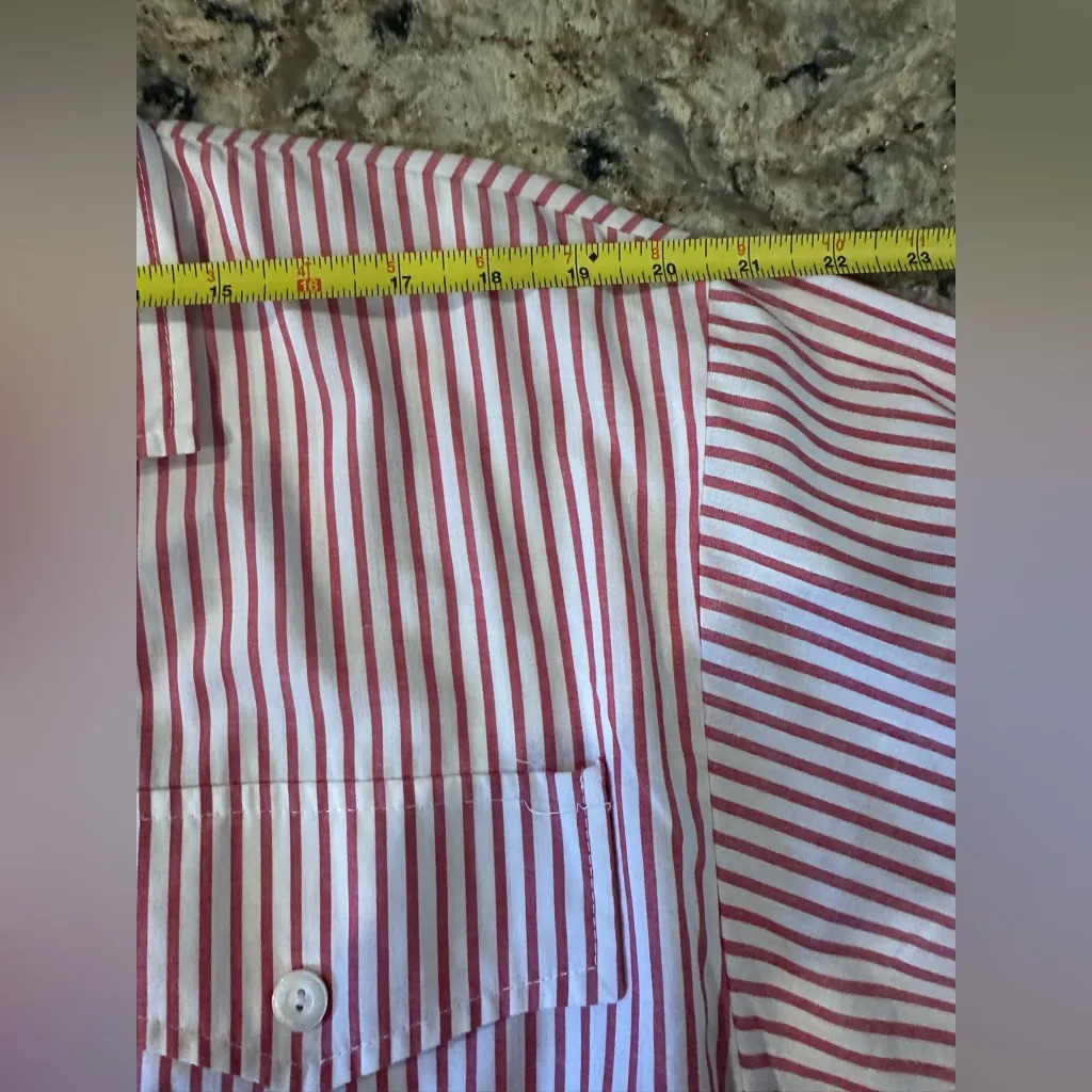 Vintage Shirt Dress Red & White Stripe EJM Ltd Size 11 - Image 10