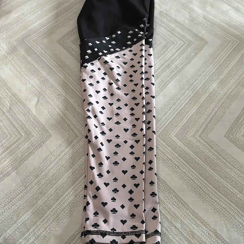 Strut This Woman’s Black & Light Pink with Suits of Cards Leggings - Image 2
