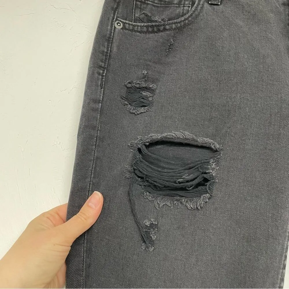 BDG Urban Outfitters Black Distressed Slim Boyfriend Low Rise Womens Jeans 26 - Image 5