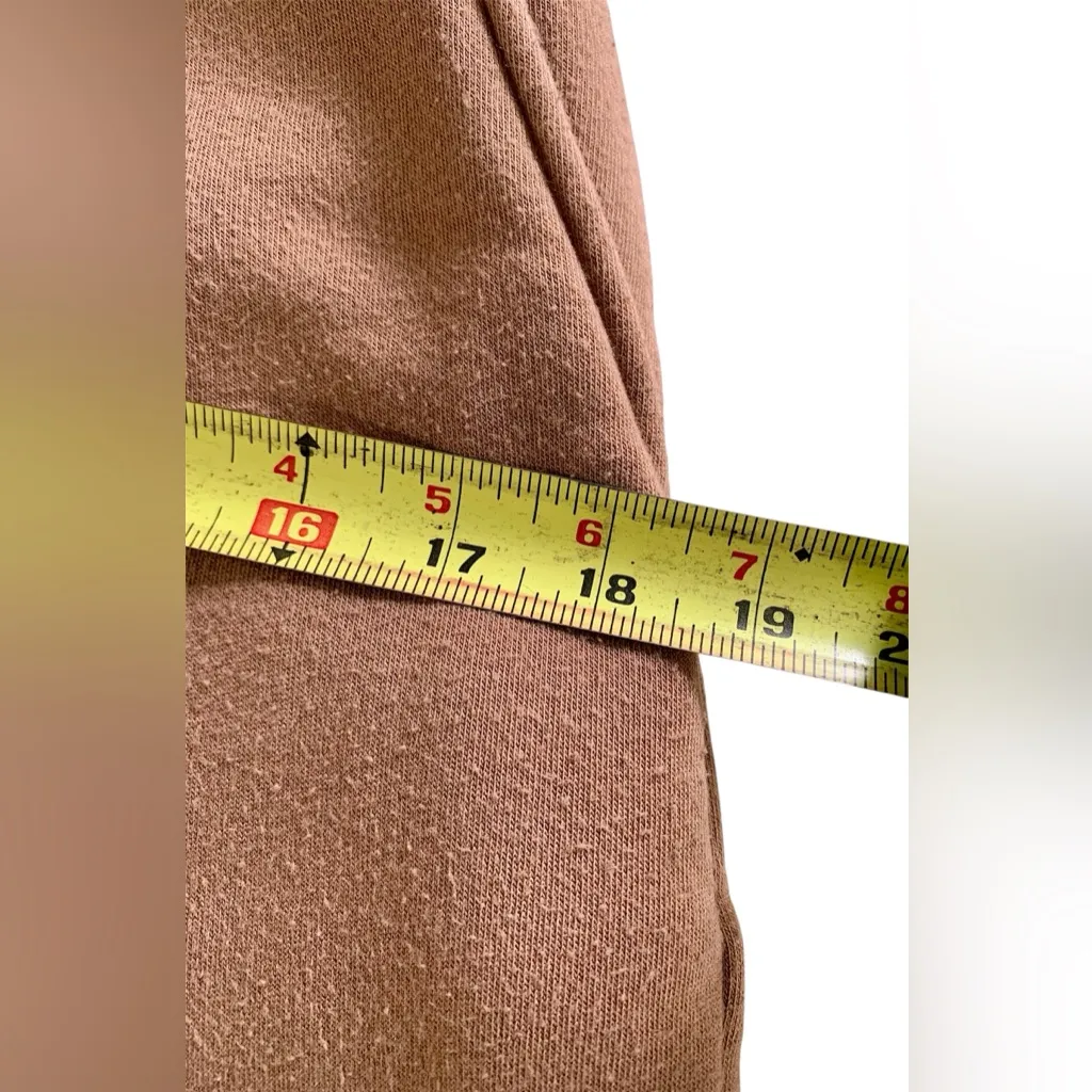 Moral Society Soft Fleece Lounge shorts High Waist Drawstring Shorts Brown Size M - Image 10