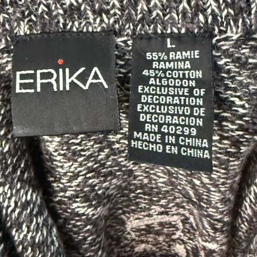 Vintage Christmas Sweater Vest Women's Large Gray Snowman &‎ Santa Design - Image 5