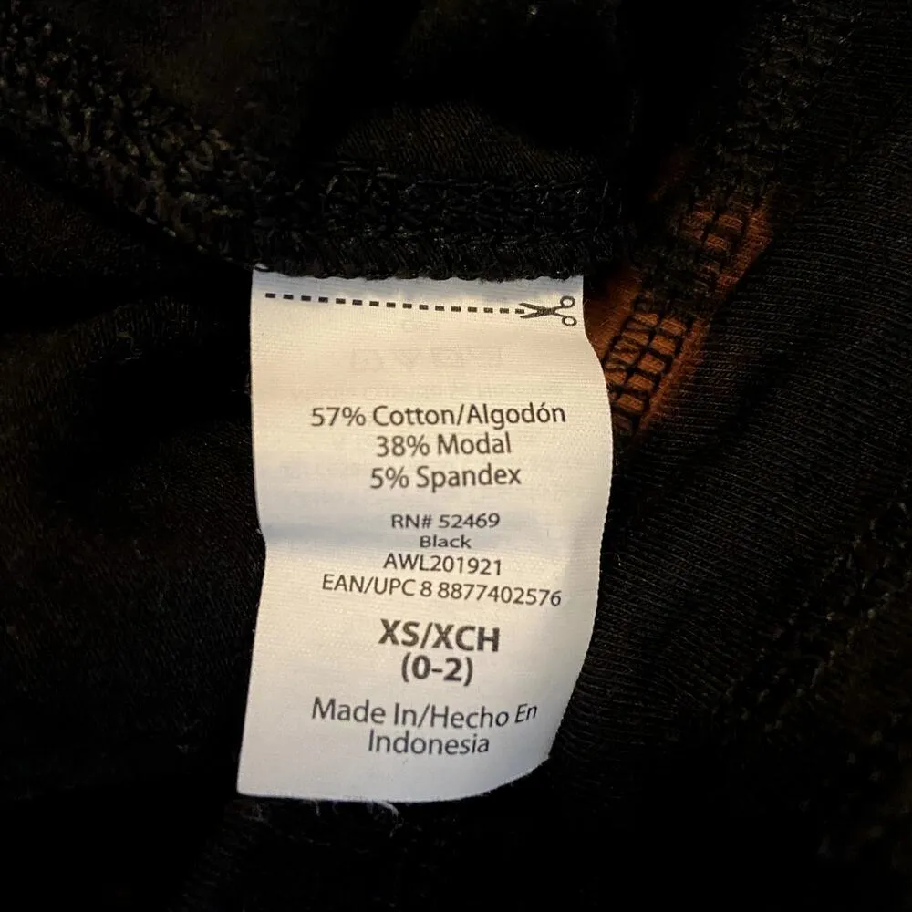 Athletic Works Bleached Pants High Rise Drawstring Closure Straight Leg Black XS - Image 4