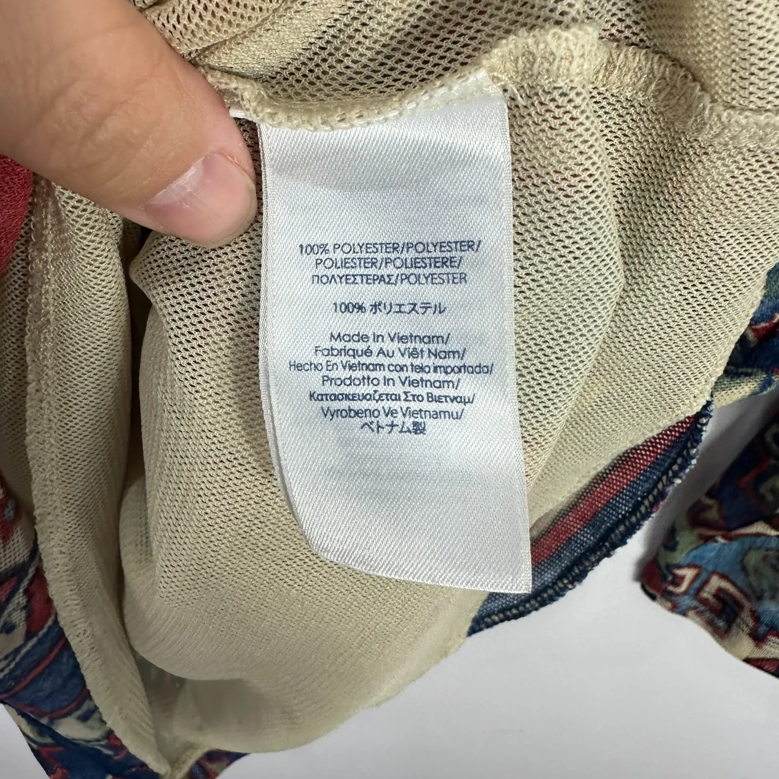 Chaps Top M Multicolor Boho Western Aztec Print 70s Retro Cottagecore Indie - Image 3