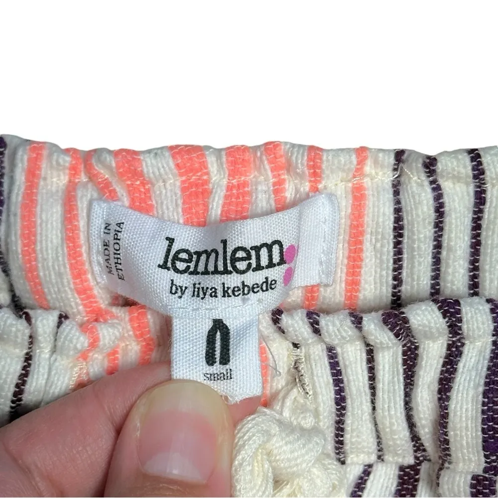 LemLem Ivory Desta Striped Cotton Wide Leg Pants Womens S - Image 5