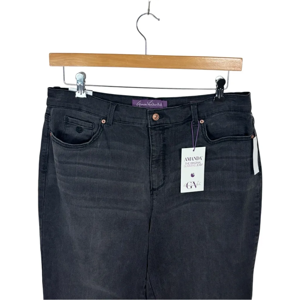 NWT Gloria Vanderbilt
Womens Amanda High Rise Curvy Jeans Faded Black Sz 16 - Image 3