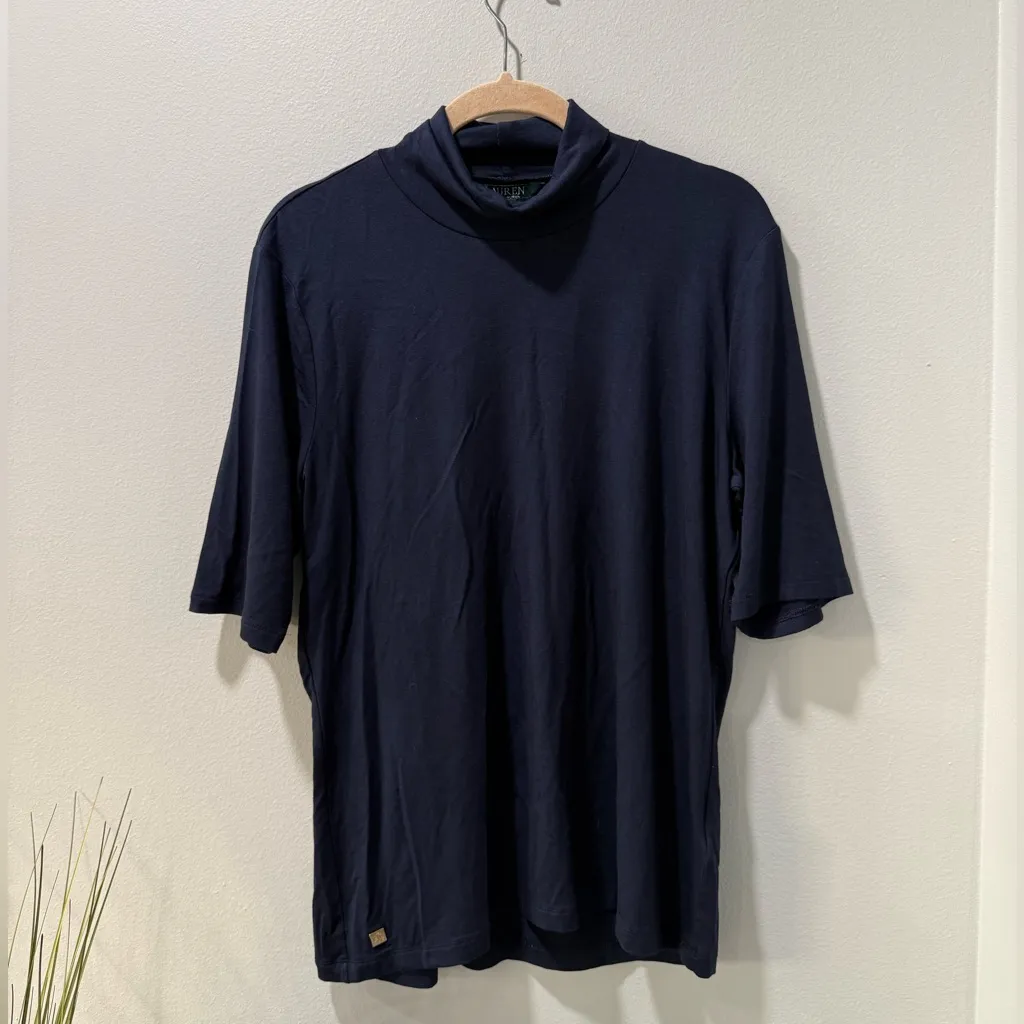 Lauren Ralph Lauren Navy Half-Sleeve Bodysuit, size XL, NEW - Image 7