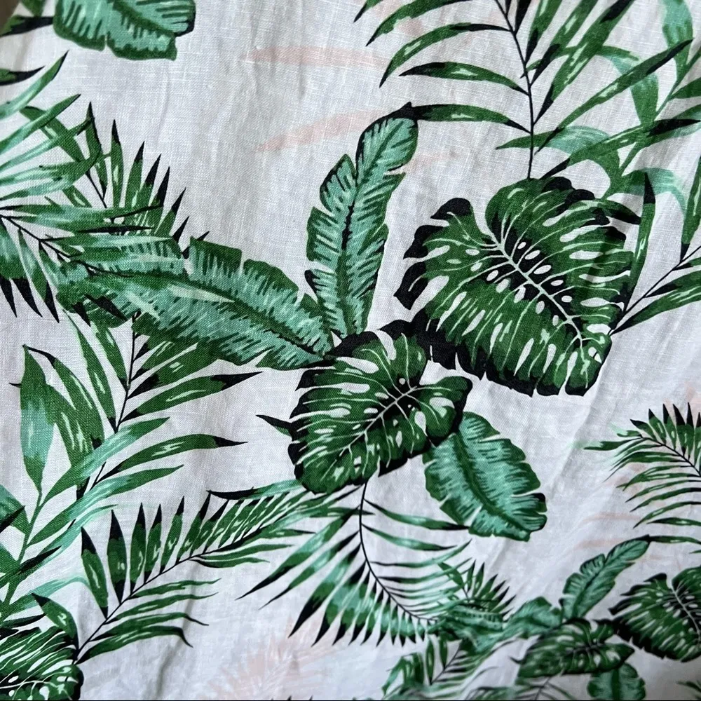 C&C California 100% Linen Tropical Dress Tank Shirt Dress Small - Image 7