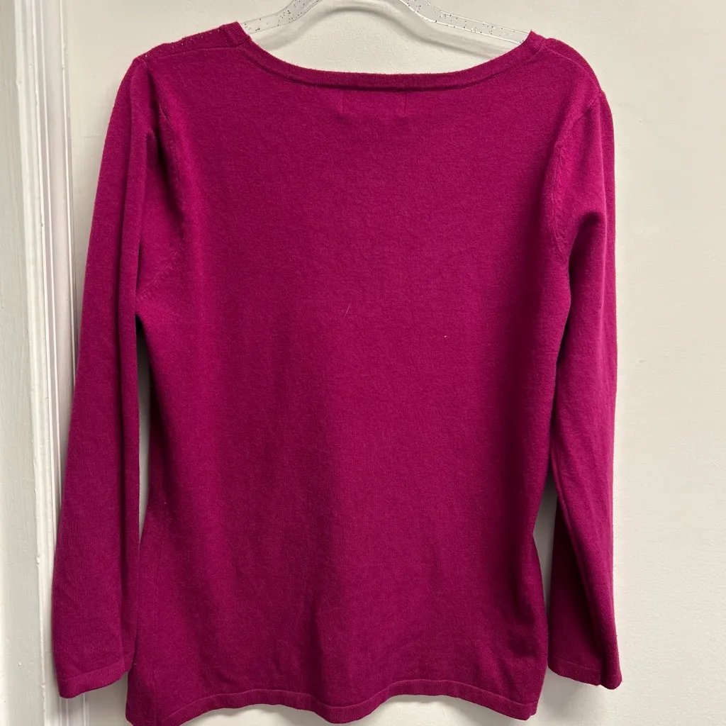 Pink Long Sleeve Rhinestone Embellished Top with Cutout Detail Size XL - Image 3