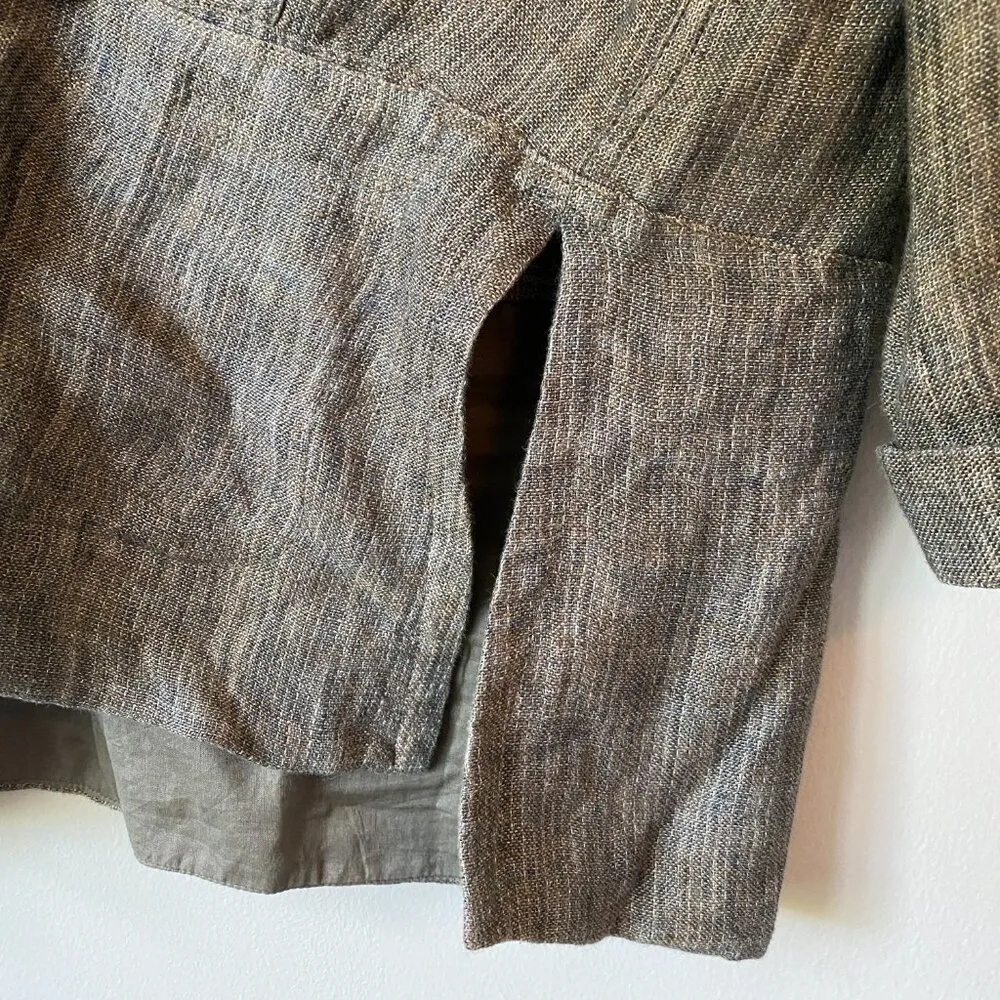 Eileen Fisher Womens Small 100% Linen 3/4 Cuff Sleeves Blazer Jacket Lightweight - Image 15