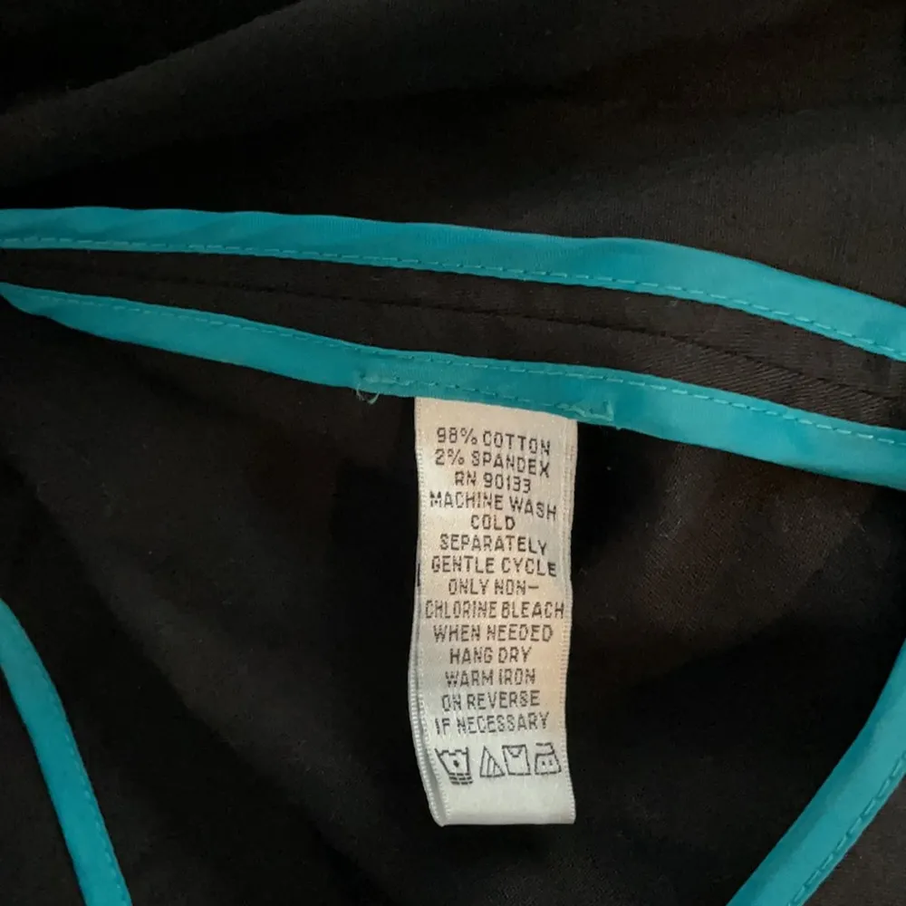 JOAN RIVERS Black & Aqua Blazer Jacket Size Medium - Image 8