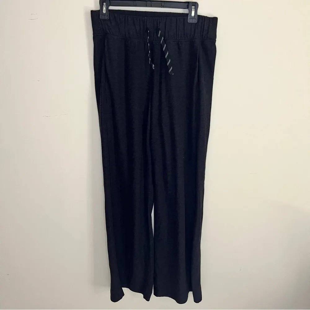 FLX Embrace High Waisted Wide Leg Sweatpants Drawstring Womens Medium Black - Image 10