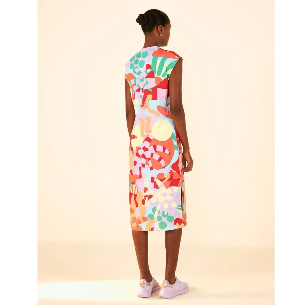 NWT Adidas X Farm Rio Dress Gold Multicolor - Image 4