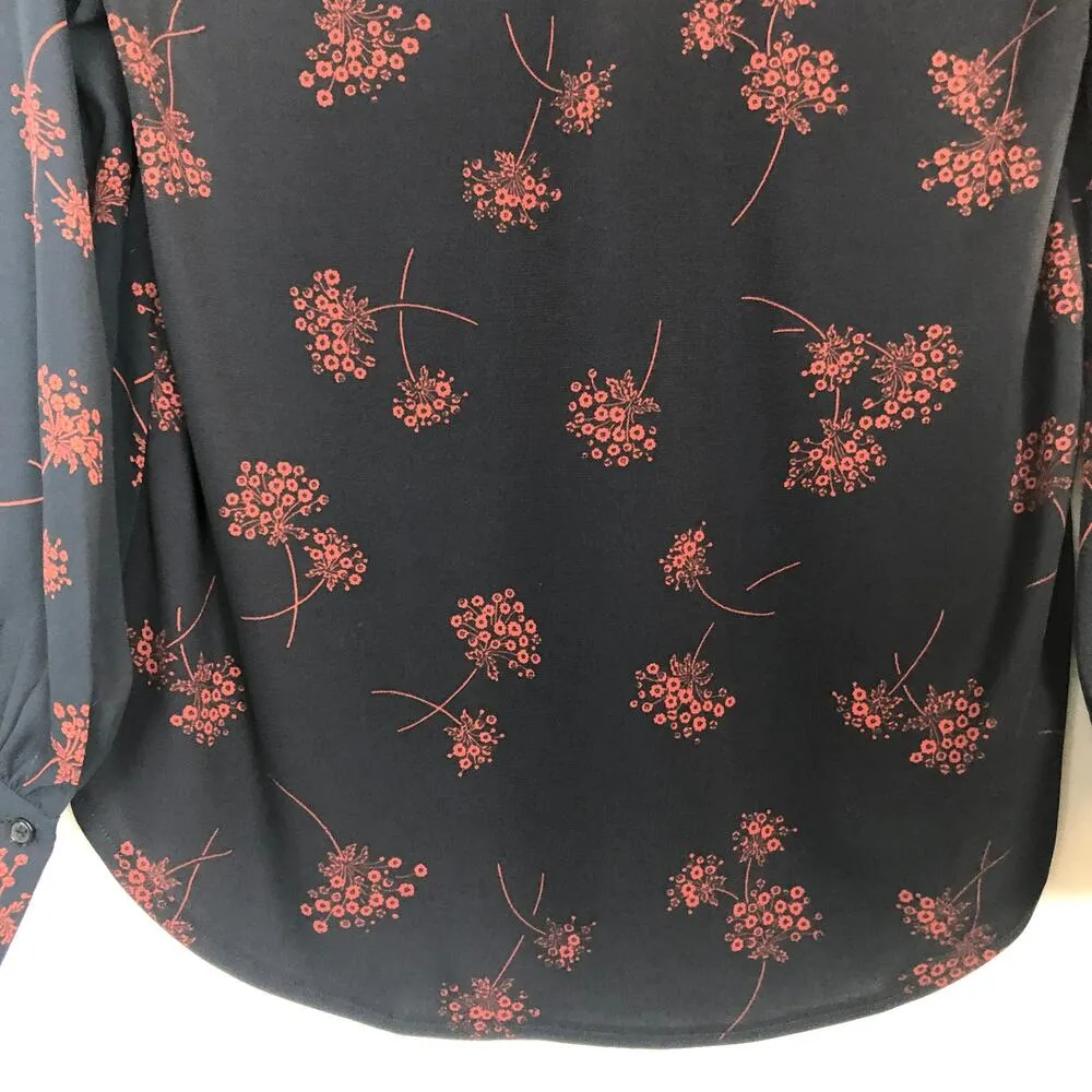 Ann Taylor Womens Top XXS Petite Floral Chiffon Business Career Office Dressy - Image 10