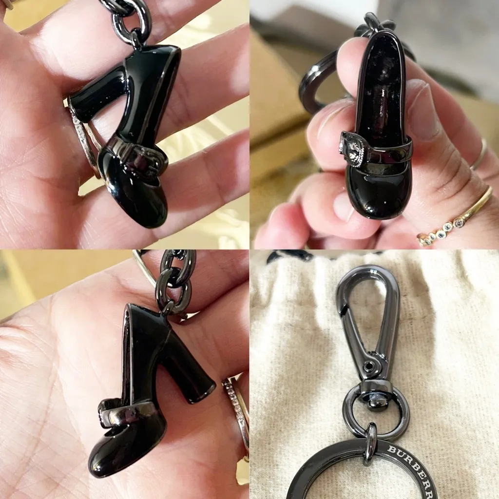 Authentic Burberry New Dark Gunmetal Bag Charm / Keychain - Image 5