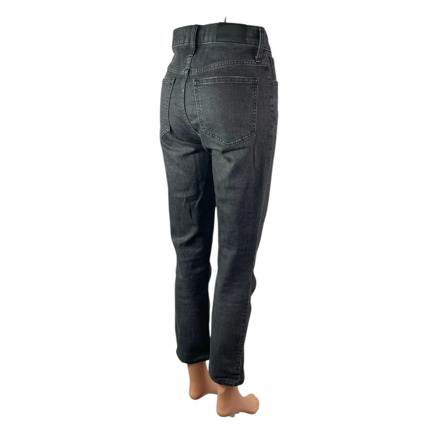 Madewell Women's Black High Waisted Faded Straight Leg Denim Jeans Pants Sz 25T - Image 2