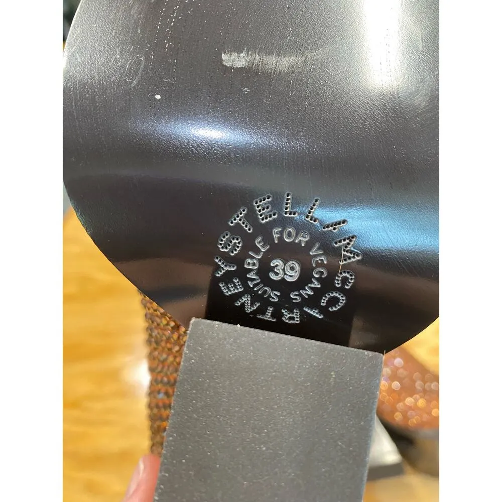 Stella McCartney Cowboy Crystal Embellished Booties Women's 8 Rust (s19) - Image 11