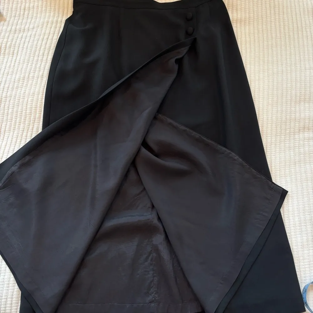 Kasper & Company A.S.L. Vintage Women's Black Wrap Pencil Skirt Button Detail 16 - Image 8