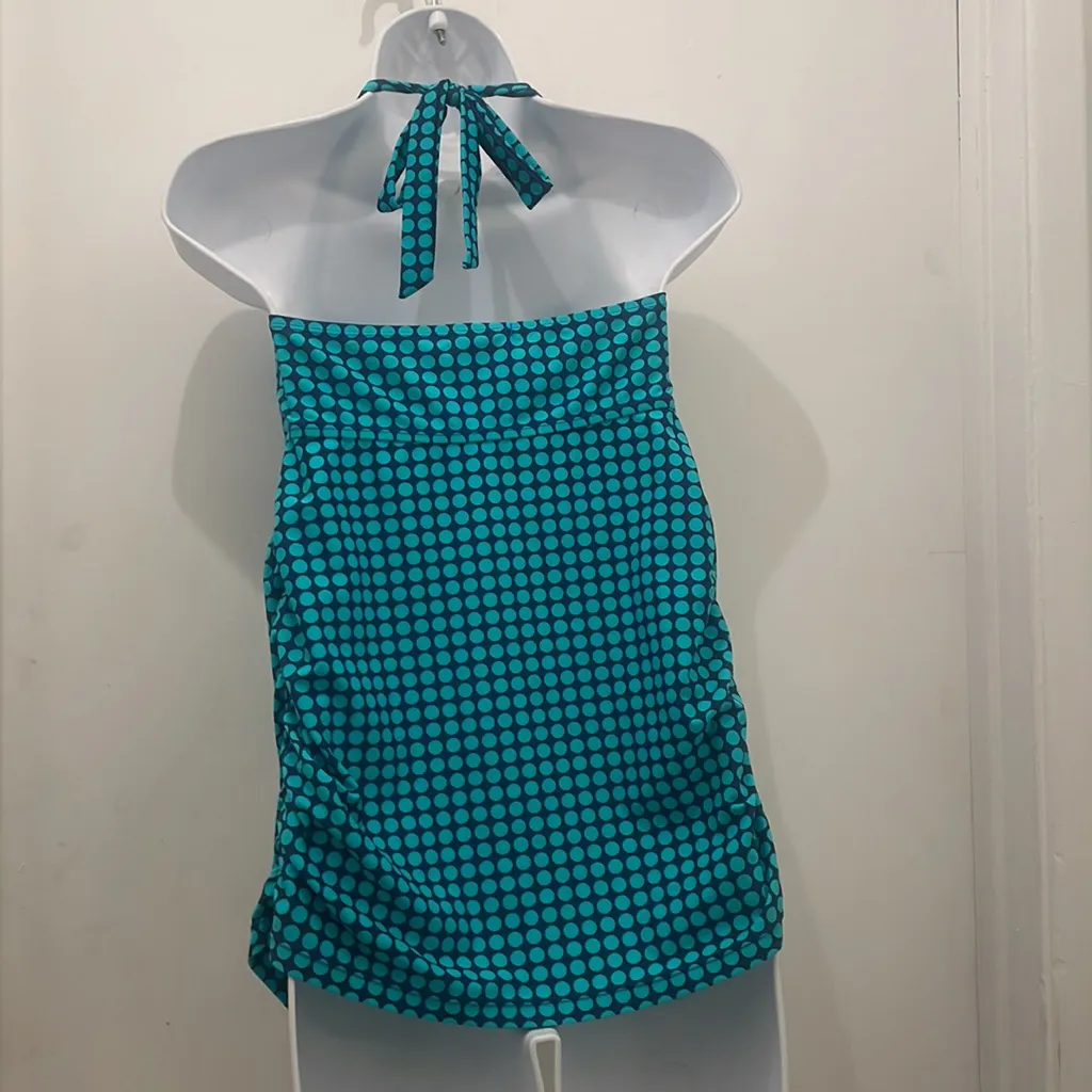 2/$30- Oh Baby blue polka dots swim top size M - Image 4