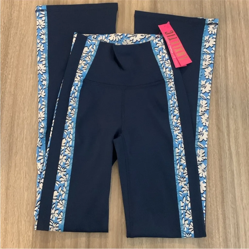 NWT Lilly Pulitzer Carpe Vita Flare Leggings Size XS Women's Navy Blue - Image 9