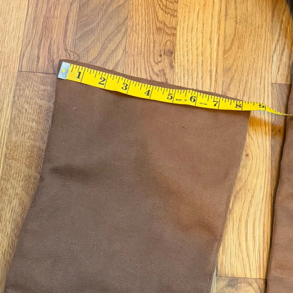 Seychelles Women’s 7 Faux Suede Brown Knee High Heeled Boots Boho Western - Image 3