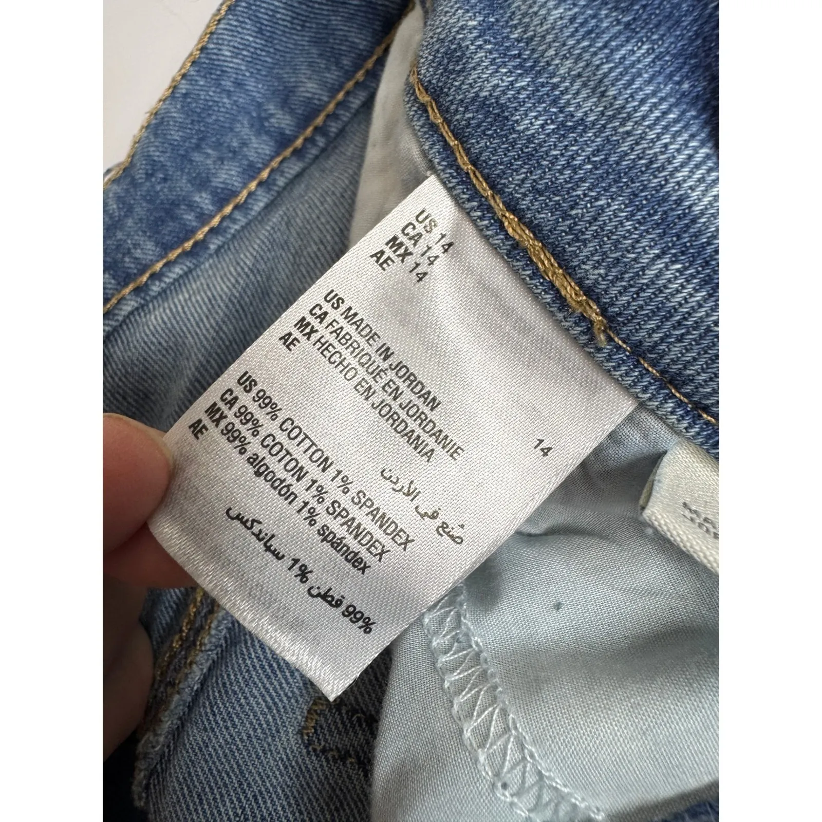 Style Co Women Wide‎ Leg Crop Jeans Medium Wash Distressed Frayed Hem Size 14 - Image 5