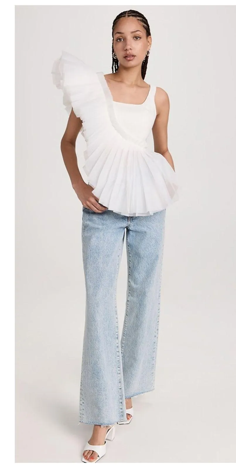 NWT Aje Orbit Sculptural Pleated Top (UK/AU 4 = US 0) Size 00 - Image 3