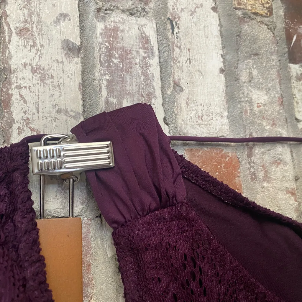 Mossimo Supply Co. Deep Purple Lace string Bikini Bathing suit Size L Size L - Image 3