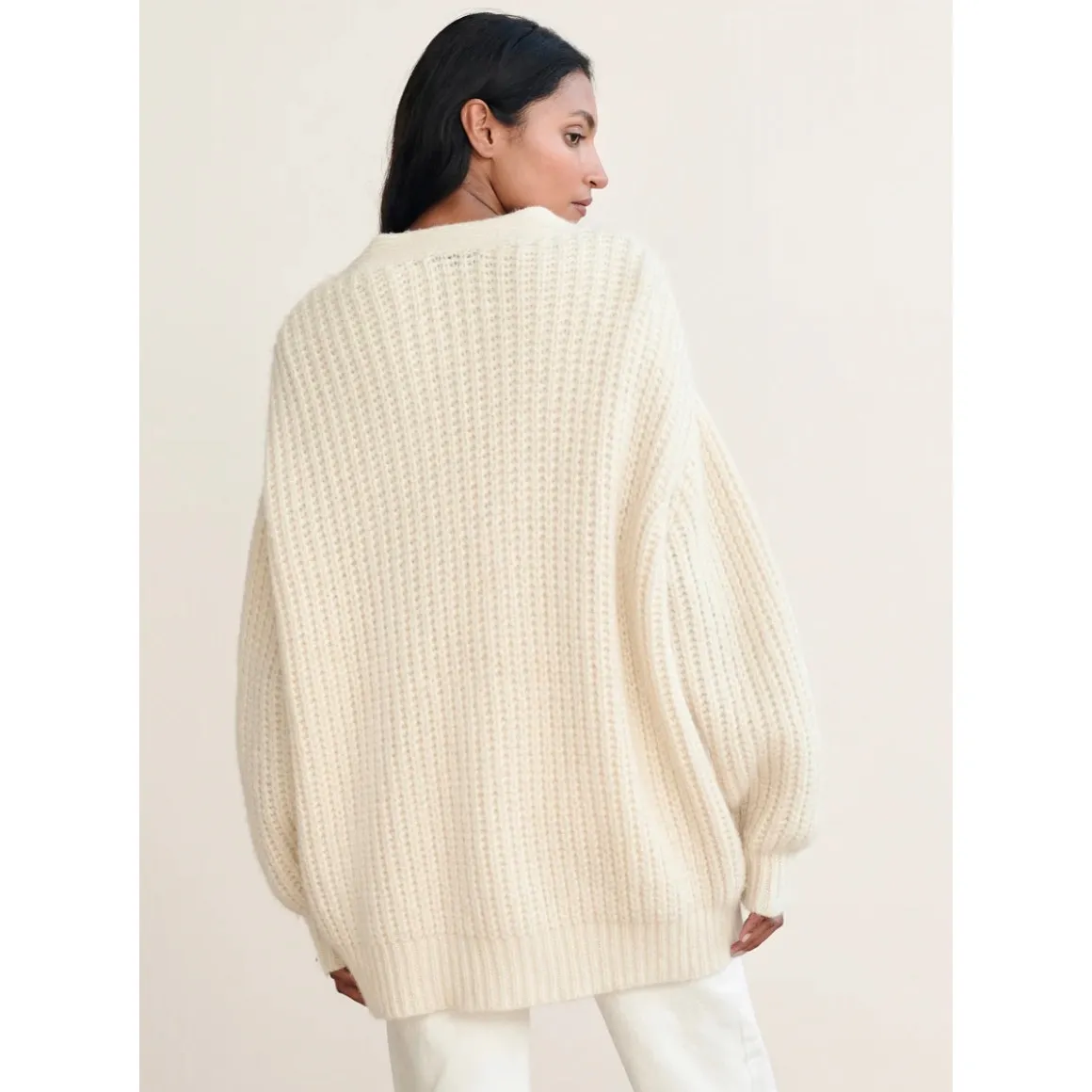 Jenni Kayne Alpaca Cocoon Cardigan In Ivory - Image 11
