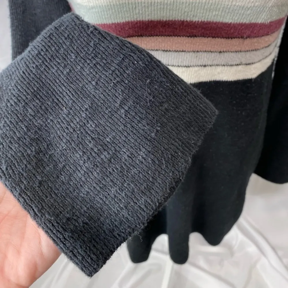 Free People linen blend color block mini sweater dress size small - Image 2