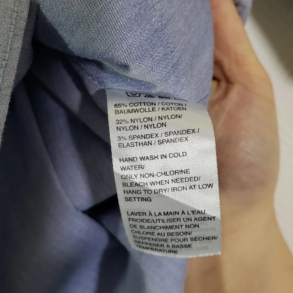 SAKS 5TH AVENUE Small Blue Cold Shoulder, Split Back, Round Neckline Top - Image 8