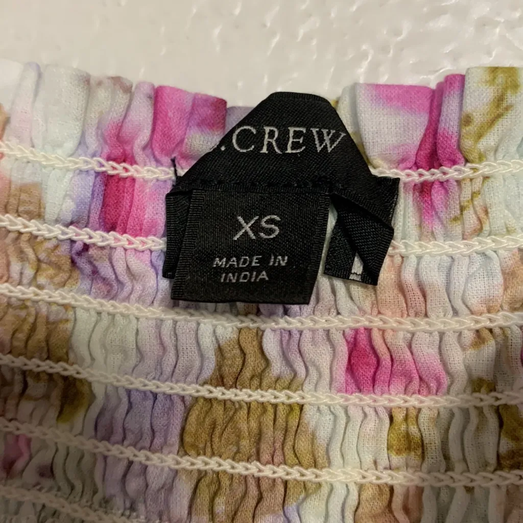 J CREW WOMENS PUFF SLEEVE MINI DRESS KALEIDOSCOPE FLORAL XS - Image 4