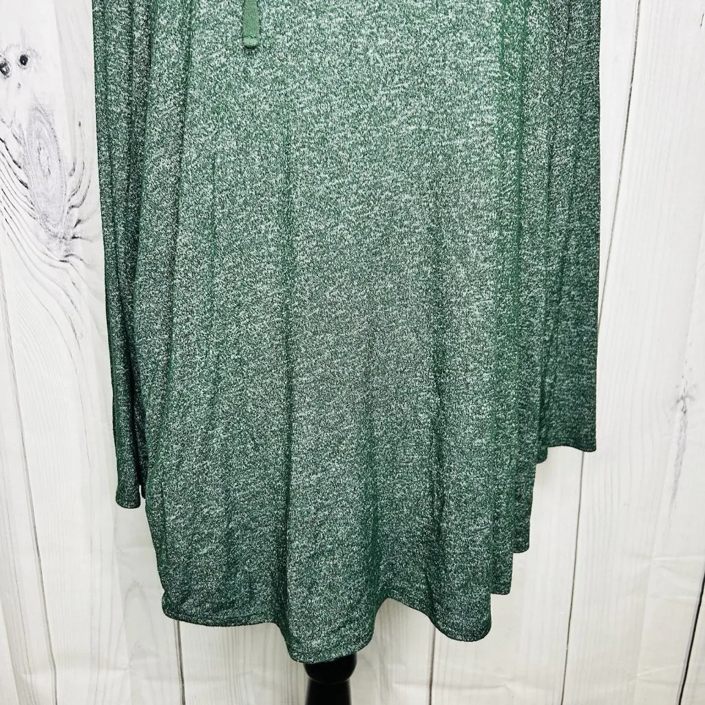 Joan Vass Woman Knit Hoodie Heather Green Women's Sz 1X Soft Rayon Blend Stretch - Image 3