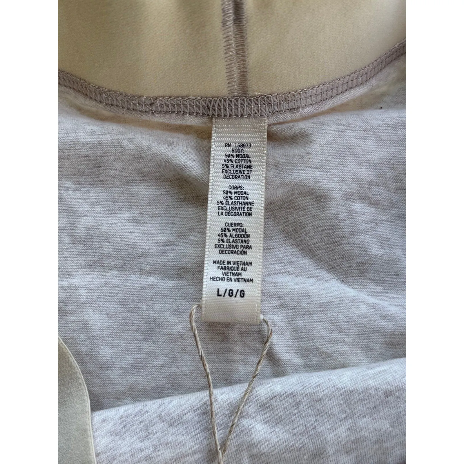 Skims Boyfriend Boxer Heather Oatmeal Size Large - Image 9