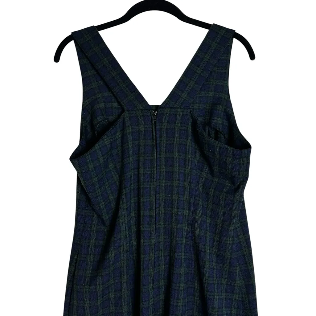 Francine Browner Vintage Tartan Plaid 70s Pinafore Dress Academia Preppy Size 11 Blue Size M - Image 4
