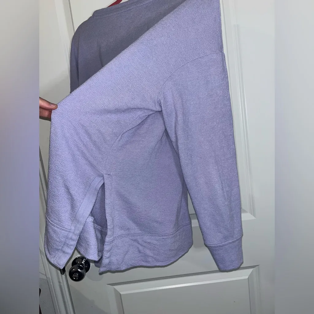 Marley Lilly Lilac Cotton Lounge Crewneck Terry Cloth Long Sleeve Top Sz L-XL - Image 8
