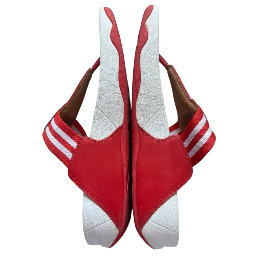 FitFlop Walkstar Toe Post Sandals Red‎ White Striped Flip Flop Comfort Size 9 - Image 7