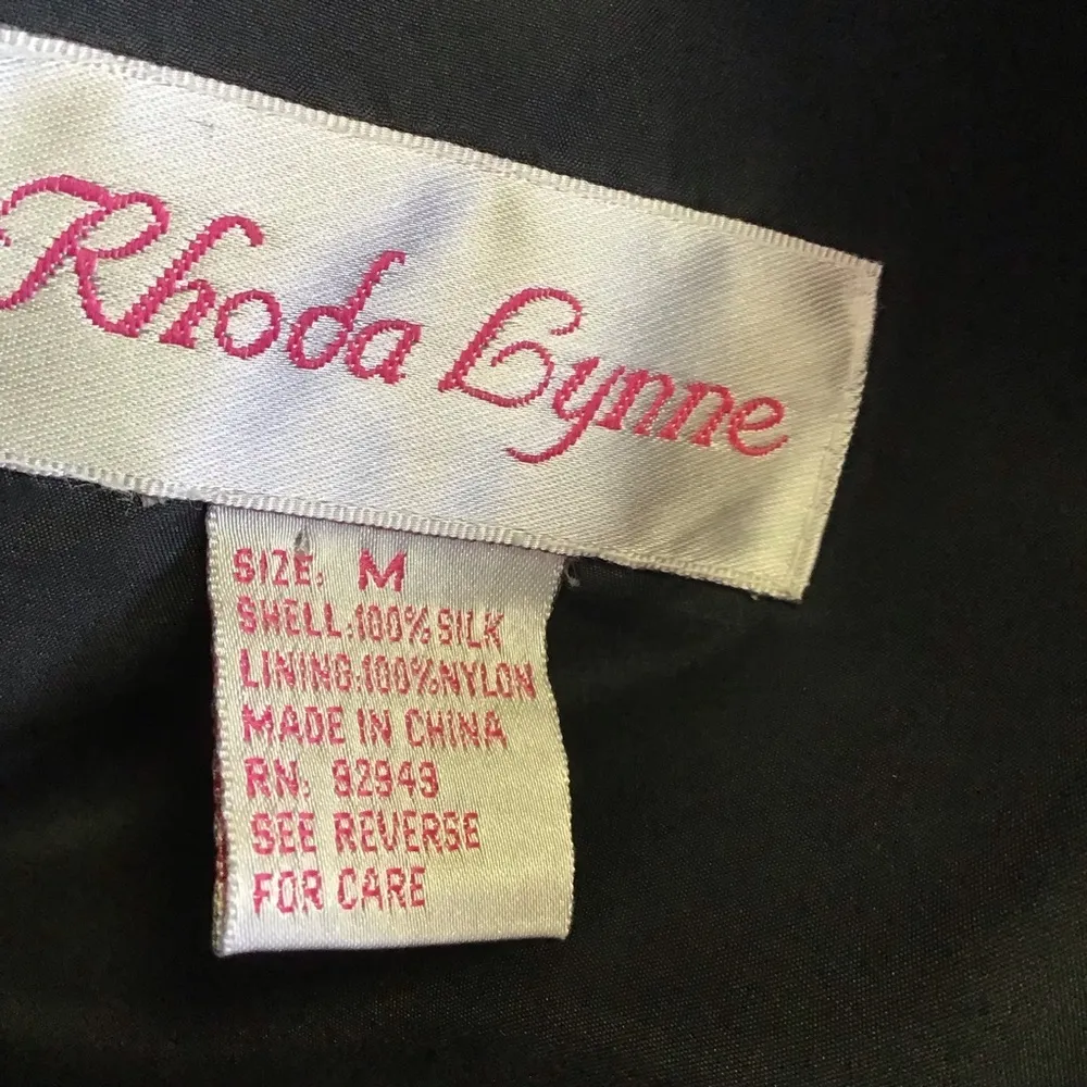 Vintage 90s black silk jacket Size M - Image 2