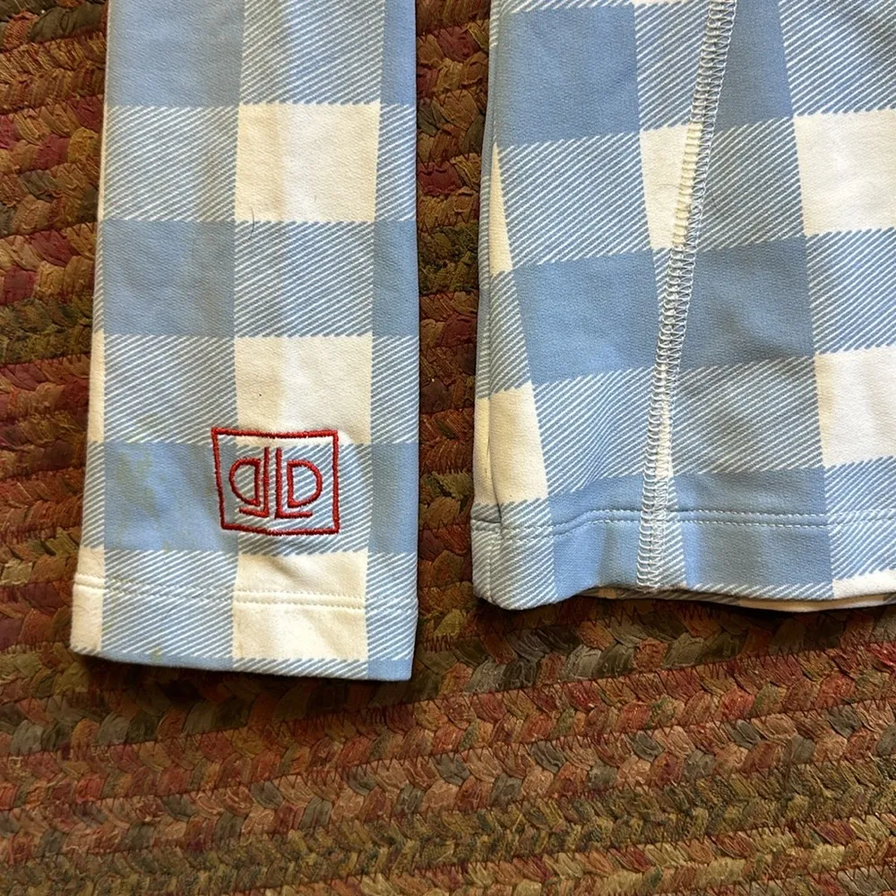 LIZZIE DRIVER BLUE GINGHAM PLAID HALF ZIP GOLF PULLOVER - Image 3