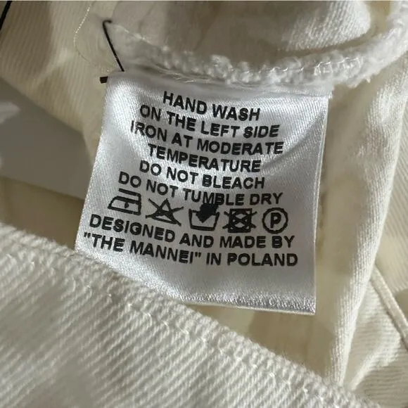 The Mannei Malmo White Denim Pencil‎ Skirt XS Knee Length - Image 16