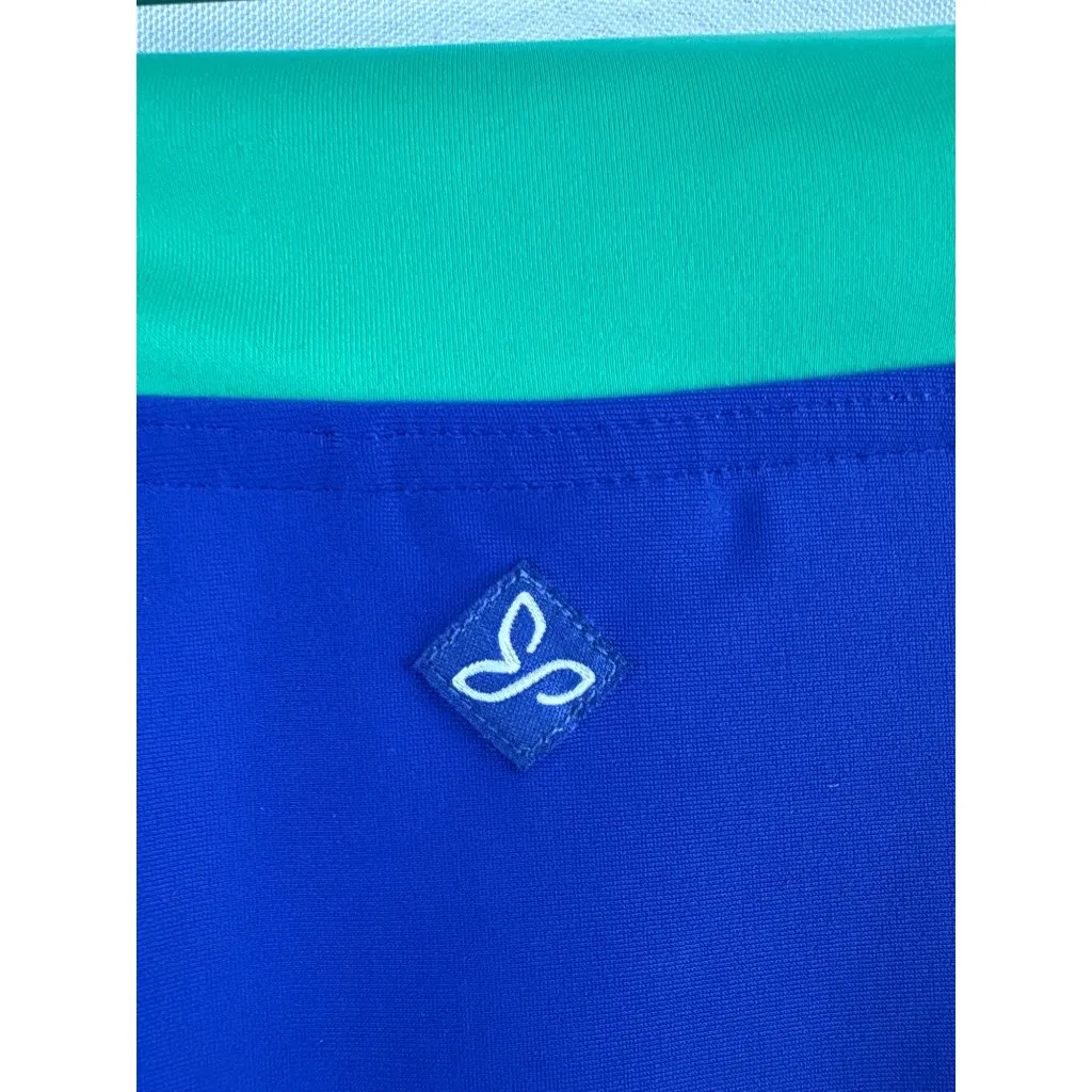 Women’s Prana XL Blue, Green, & Yellow Bikini Bottoms with Ruched Sides & Bows - Image 4