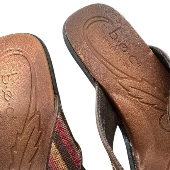 Born concept b.o.c Striped Wedge Flip Flops Size 9 - Image 5