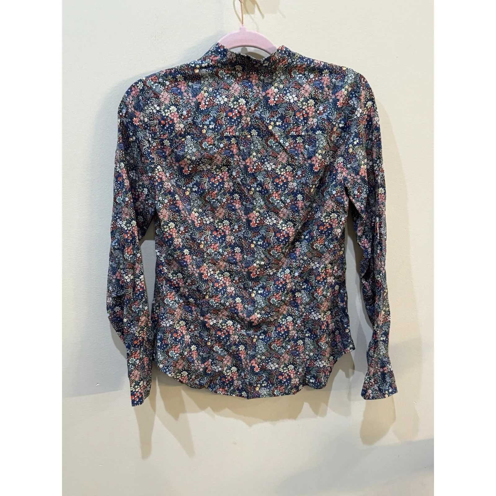 j crew liberty Of London Button Down Blouse shirt‎ Size 4 Cottage Boho Floral - Image 3