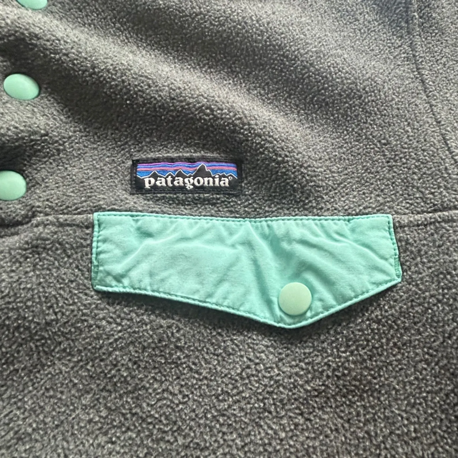 Patagonia Synchilla Fleece Pullover Snap-T Embroidered‎ Lonely Ghost Sm Gorpcore - Image 4
